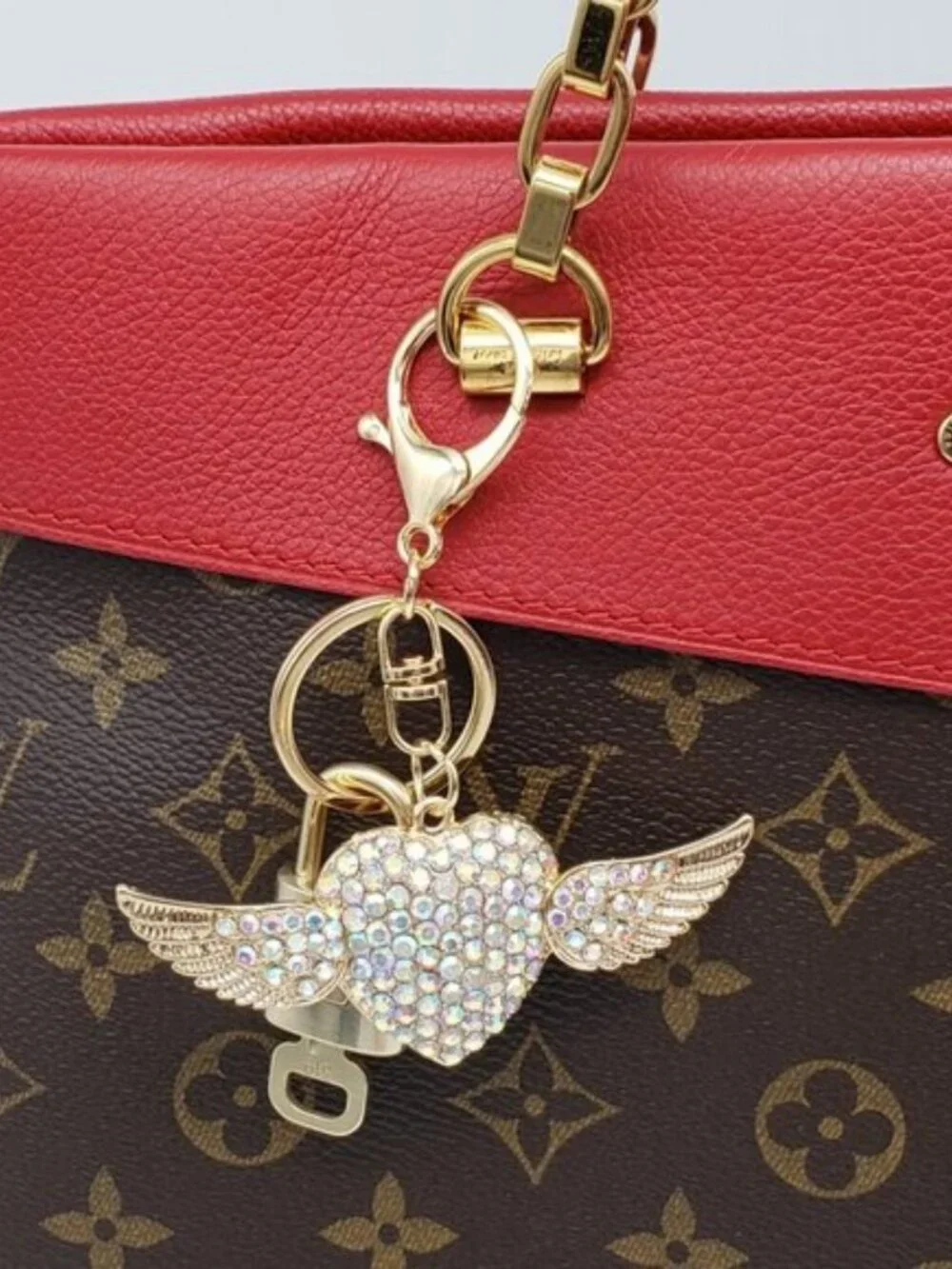 Authentic Louis Vuitton Lock & Key Gold ✨ Unbranded Keychain Bag Charm LV